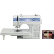 Brother CS7205 Computerized Sewing Machine with Wide Table, 150 Built-in Stitches, SASC706 6-Piece Pacesetter Sewing Thread Included