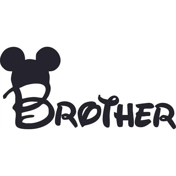 Brother Cartoon Character Wall Art Vinyl Sticker Design Decal Girl Boy Kids Bedroom Nursery Kindergarten Fun Home Children Room Decor Sticker Wall Art Vinyl Decor Size (10x8 inch)