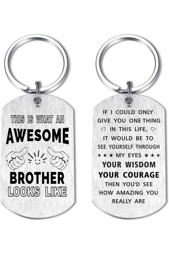 Brother Christmas Keychain Gifts from Sister, Personalized Brother Birthday Wedding Keychain Present