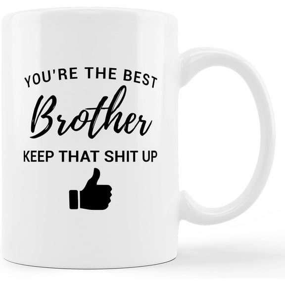 Brother Coffee Mugs Creamic - Brother Gifts for Christmas Birthday, 11oz Funny Brother Mug, Unique Brother Coffee Mug Gift, You're the Best Brother