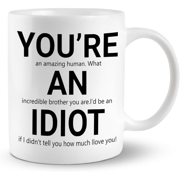 Brother Coffee Mugs Cup, 11oz Brother Christmas Birthday Gifts for Brother THIS IS WHAT A FREAKIN’ AWESOME BROTHER Coffee Mug Cup Tea Cup, Double Side Printed