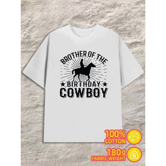 Brother Cowboy Tee mens 180G 100% Cotton white Retro Unisex Shirt Cotton tshirts Retro Unisex Shirt Graphic tshirts Original Unisex Shirt Graphic Tee tshirts
