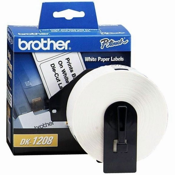 brother genuine dk-1208 die-cut large address labels, long lasting reliability, die-cut large address paper labels, 400 labels per roll, (1) roll per box - dk1208