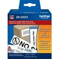 thumbnail image 1 of Brother DK2223 - White Continuous Length Paper Tape - Permanent Adhesive - 2" Width x 100 ft Length - White - Paper | Bundle of 5 Rolls, 1 of 1