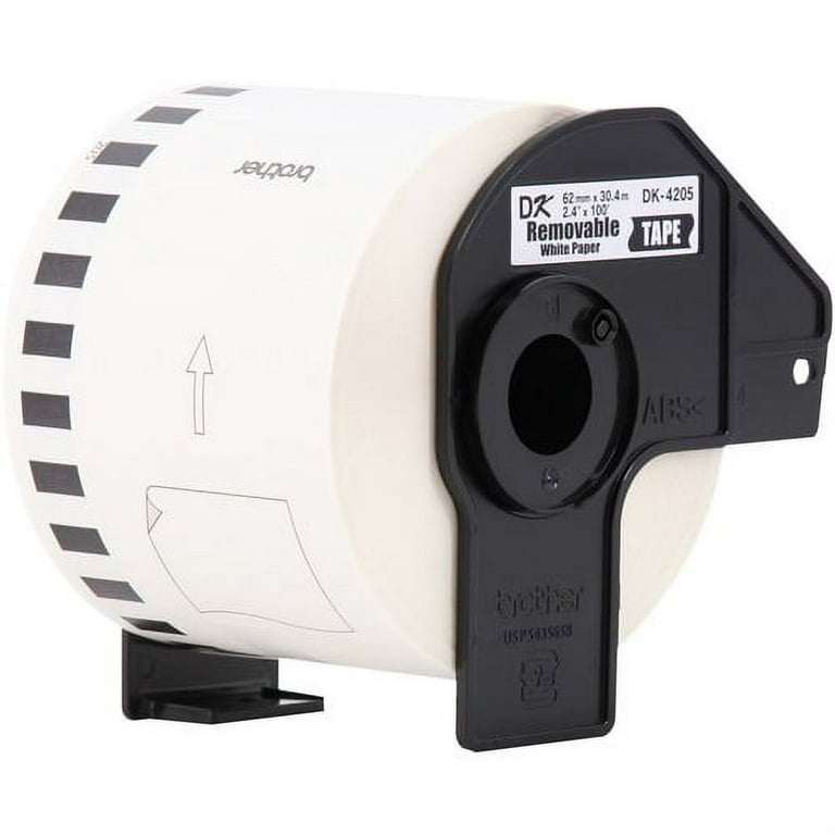 Brother DK4205 - Black on White Removable Continuous Length Paper Tape - Removable Adhesive - 2.50 Brother DK4205 - Black on White Removable Continuous Length Paper Tape - Removable Adhesive - 2.50