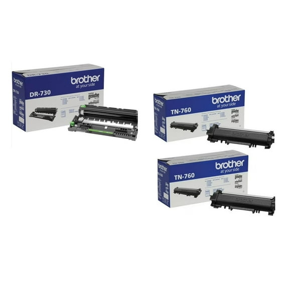 Brother DR730 Drum Unit AND YOU GET 2 BROTHER TN760 High Yield Toners Genuine OEM