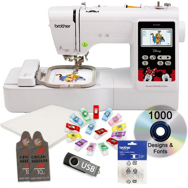 Brother Disney PE550D Embroidery Machine with 199 Free Bonus Bundle