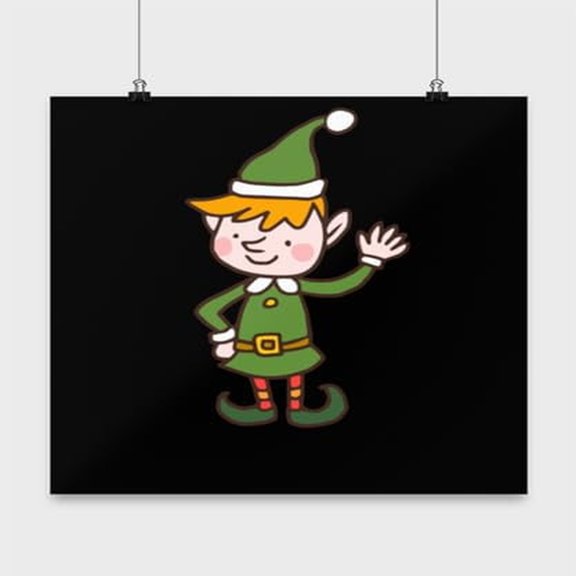 Brother Elf Christmas Art - Holiday Decor - 13x13 Poster Print - Festive Wall Art