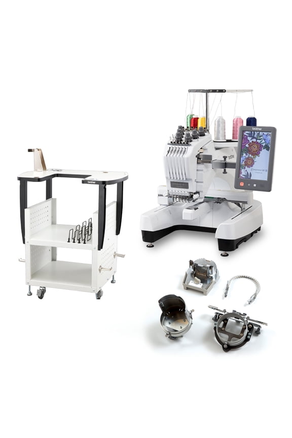 Entrepreneur W PR680WBNDL 6-Needle Embroidery Machine with Stand and Universal Cap Frame Set