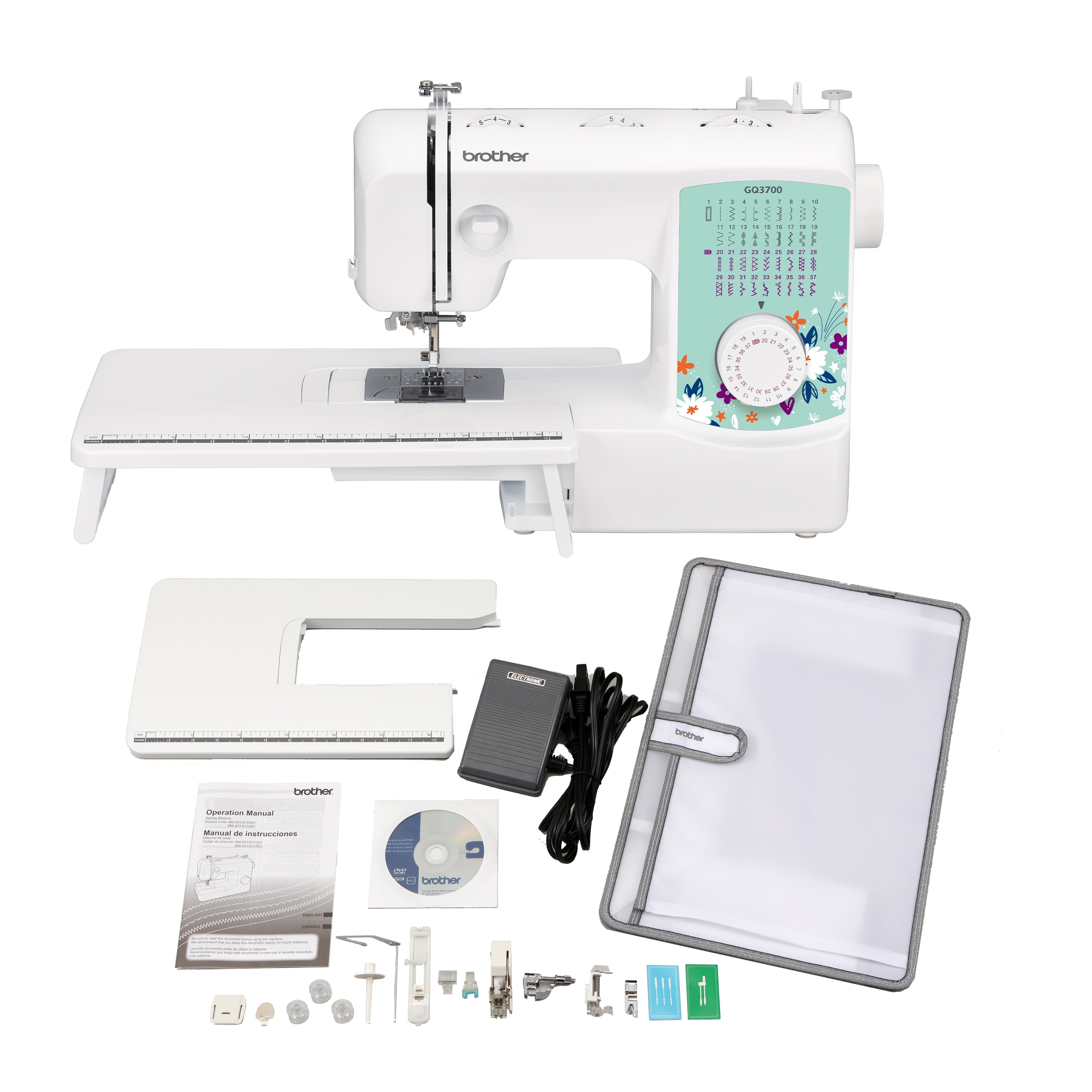 Brother GQ3700 Sewing & Quilting Machine with Built-In Stitches & Wide Table