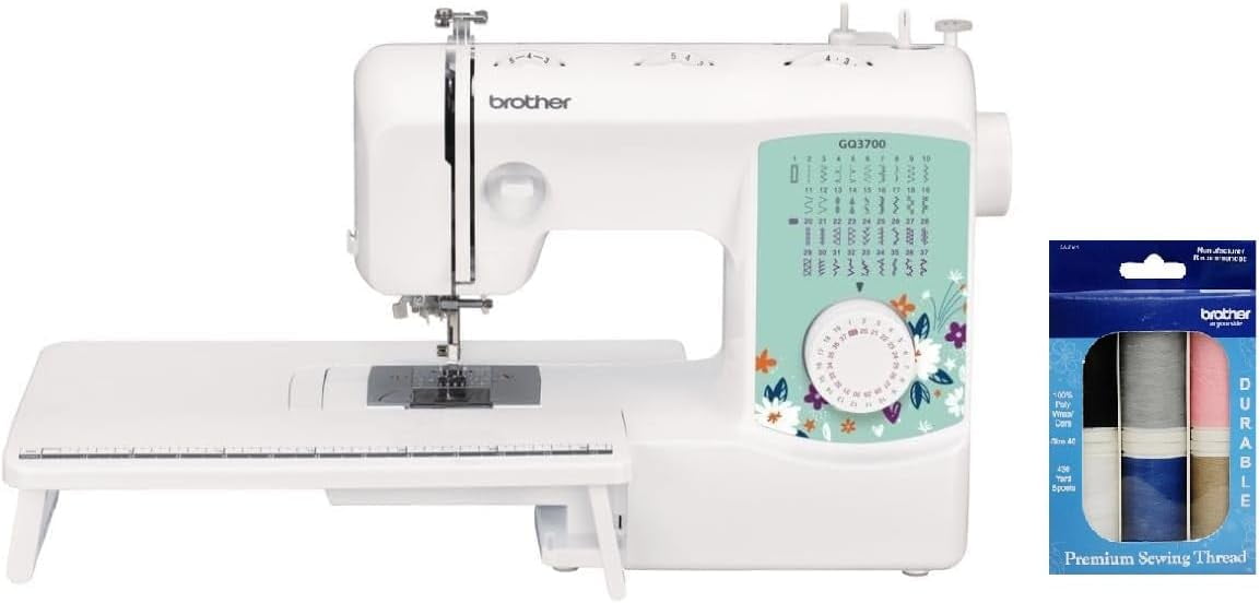 Brother GQ3700 Sewing and Quilting Machine, SASEW6 Premium Sewing Thread 6-Pack Included