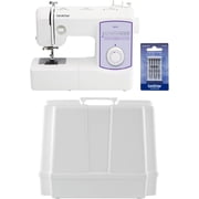 Brother GX37 37-Stitch Sewing Machine, Hard Plastic Storage and Carry Case and 5-Piece Sewing Machine Needles