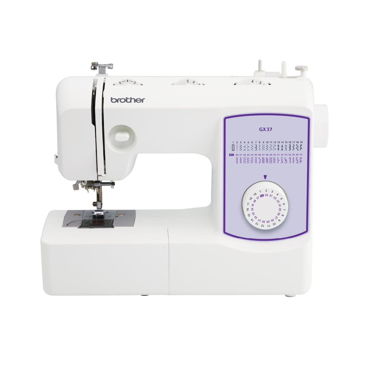 Brother GX37 White and Purple 37-Stitch Sewing Machine