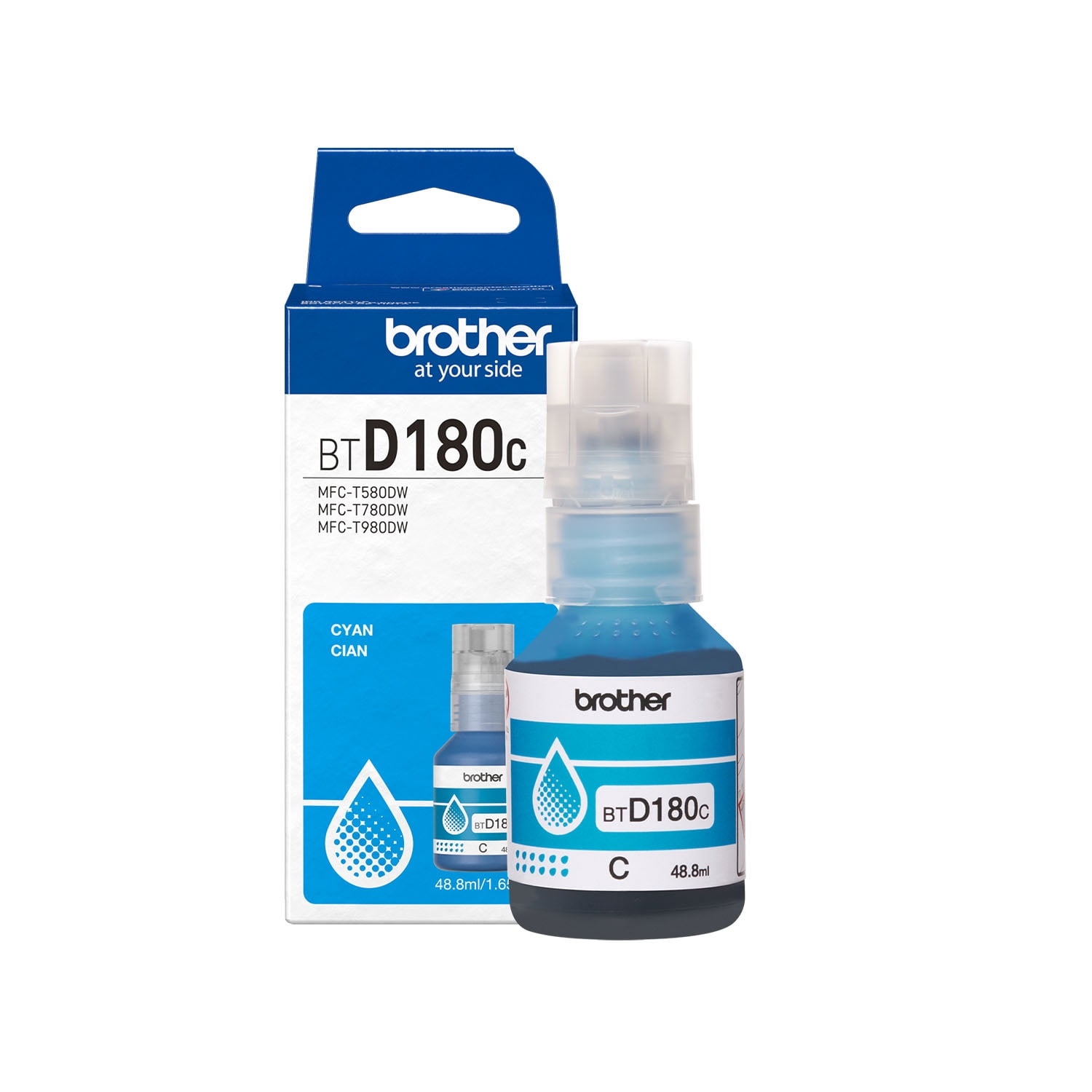 Brother Genuine BTD180C High Yield Cyan Ink Bottle - Walmart.com