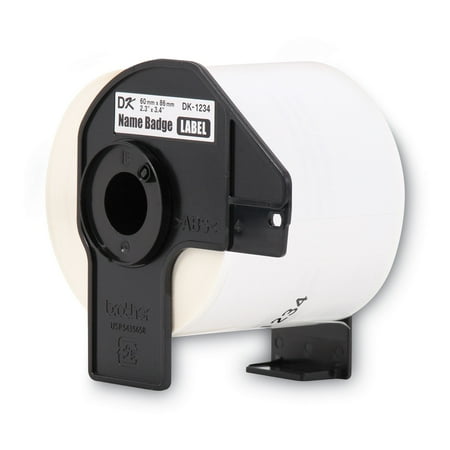 Brother Genuine DK-1234 Die-Cut Adhesive Name Badge Labels, White Paper