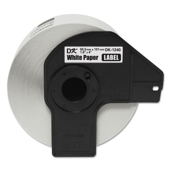 Brother Genuine DK-1240 Die-Cut Large Multi-Purpose White Paper Labels for Brother QL Label Printers, 1.9" x 4" (50.5mm x 101mm), 600 Labels per Roll, DK1240
