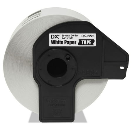 Brother Genuine DK-2223 Continuous Length White Paper Labels for Brother QL Label Printers, 2.0 in x 100 ft (50 mm x 30.4 m), DK2223