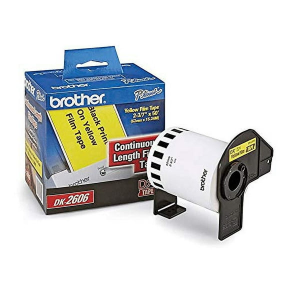 Brother Genuine DK-2606 Continuous Length Film Tape, 2.4 in x 50 ft (62 mm x 15.2 m) Black on White, Retail Packaging