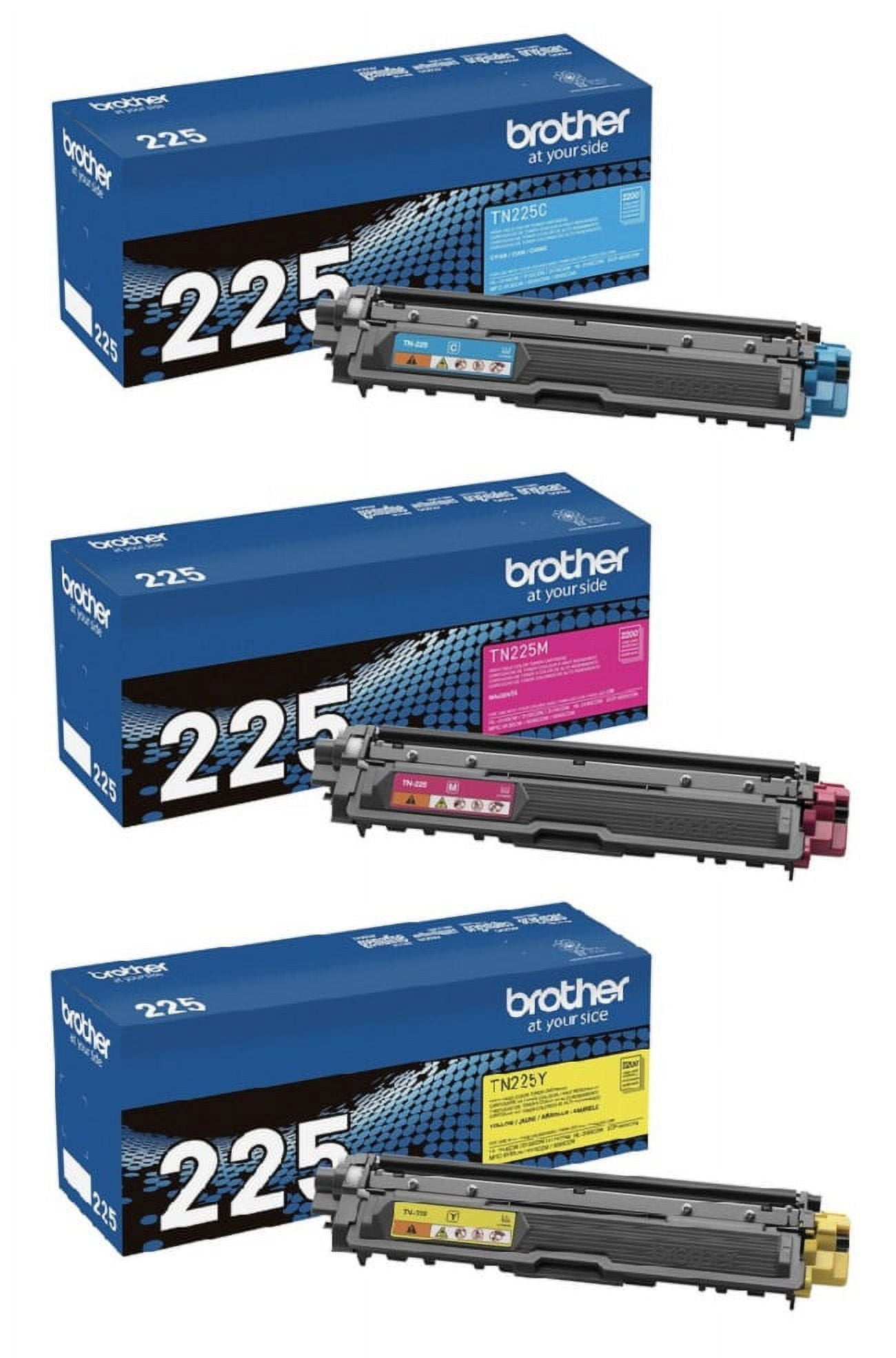 Brother Genuine High Yield Toner Cartridge Color Set, TN225C, TN225M and TN225Y, Replacement Cyan, Magenta and Yellow Toners, Page Yield Up To 2,200 Pages Sansujyuku sansujyuku.com