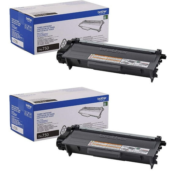 Brother Genuine High Yield Toner Cartridges, TN750, Replacement Black Toner Two Pack, Page Yield Up To 8,000 Pages/Cartridge