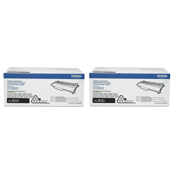 Brother Genuine High Yield Toner Cartridges, TN850, Replacement Black Toner Two Pack, Page Yield Up To 8,000 Pages/Cartridge