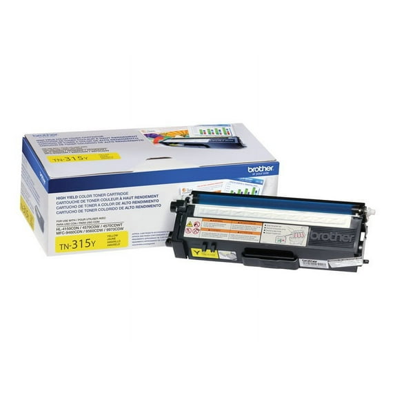 Brother Genuine High Yield Yellow Toner Cartridge, TN315Y, Page Yield Up To 3,500 Pages