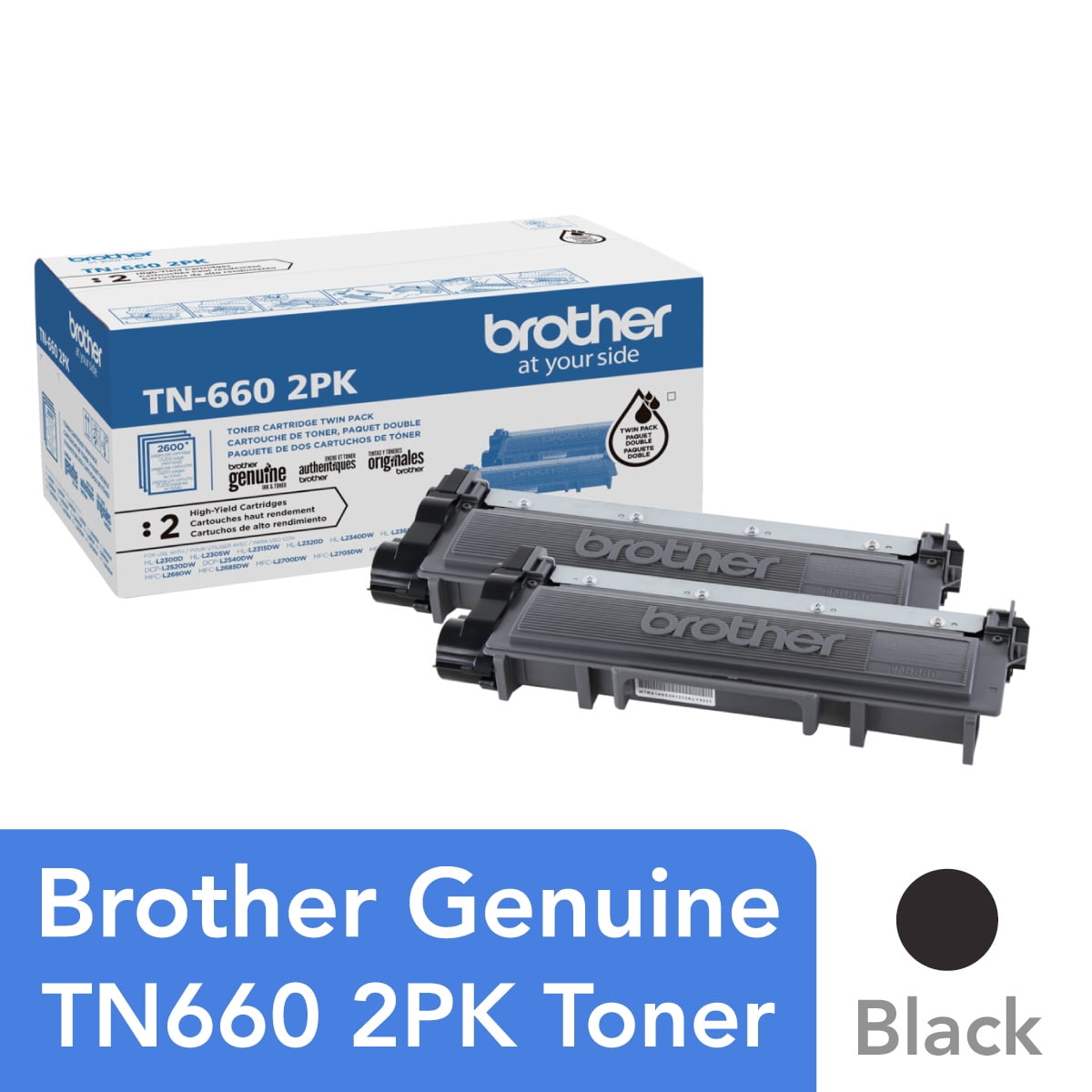 Brother TN660 TN660BK Black HY Compatible Toner Cartridge | Laser Tek  Services
