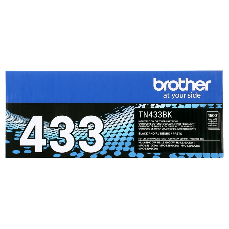 TN433BK High-Yield Toner, 4,500 Page-Yield, Black TN433BK High-Yield Toner, 4,500 Page-Yield, Black