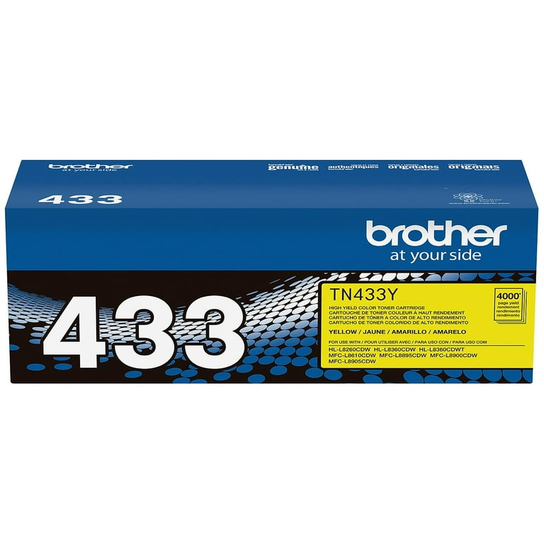TN433Y High-Yield Toner, 4,000 Page-Yield, Yellow TN433Y High-Yield Toner, 4,000 Page-Yield, Yellow