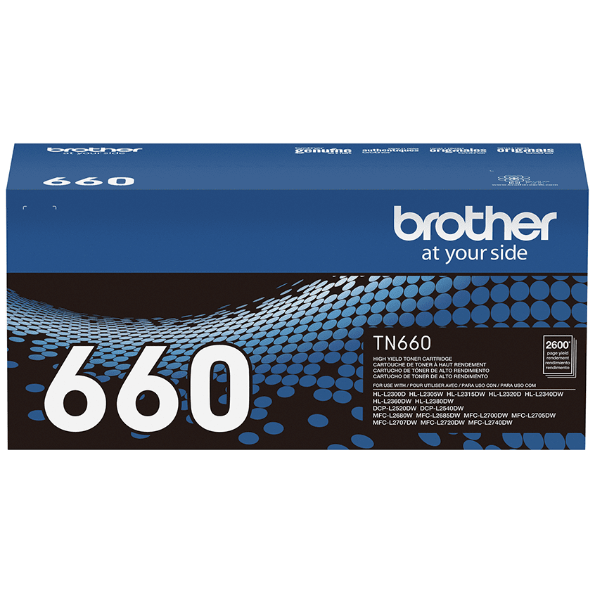 Brother Genuine High-yield Printer Toner Cartridge, TN660, Black