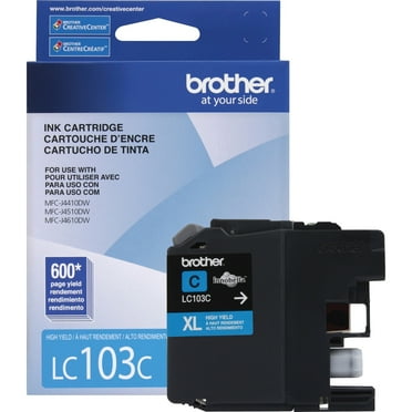 Brother Genuine LC103C High-yield Printer Ink Cartridge, Cyan