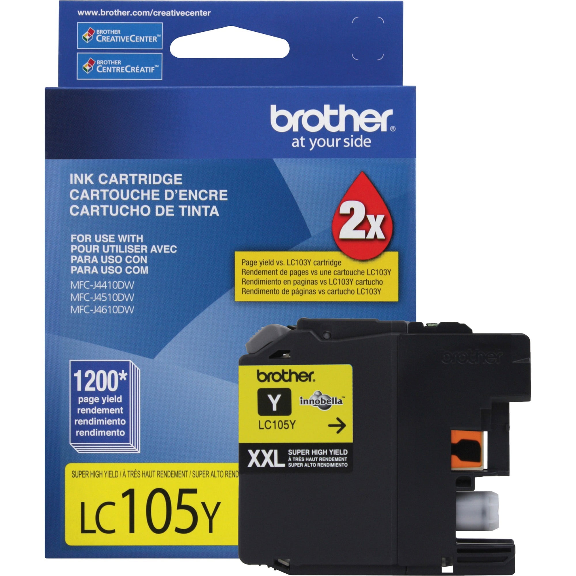 Brother Genuine LC105 Super HighYield Printer Ink Cartridge, Yellow