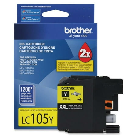 Brother Genuine LC105 Super High-Yield Printer Ink Cartridge, Yellow