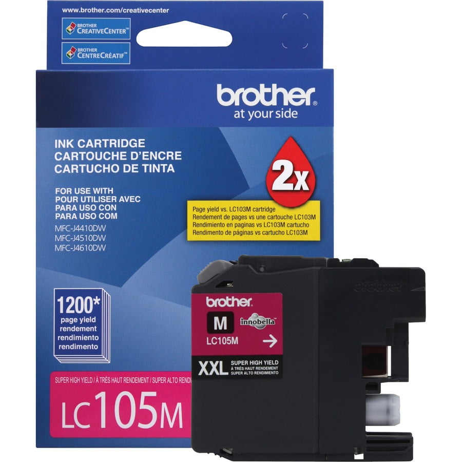 Brother Genuine LC105M Super High-Yield Printer Ink Cartridge, Magenta