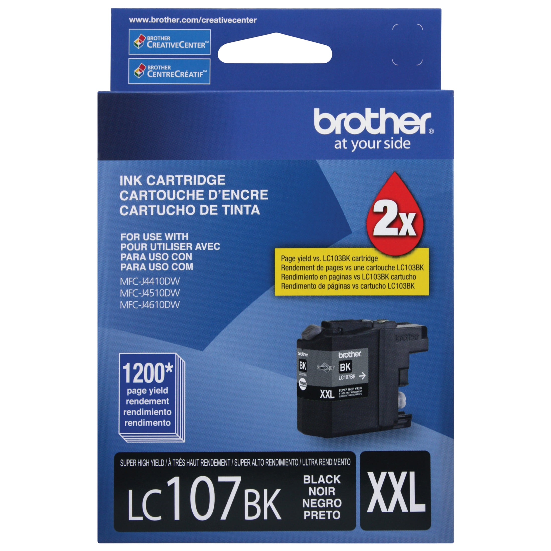 Brother Genuine LC107BK HighYield Printer Ink Cartridge, Black