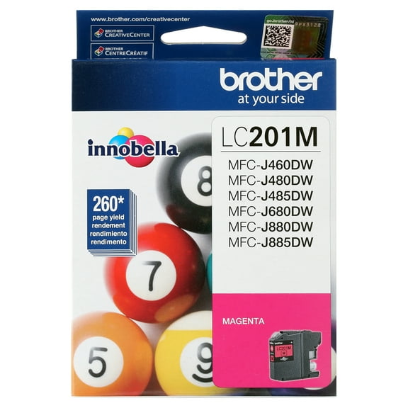 Brother Genuine LC201M Magenta Standard-yield Printer Ink Cartridge