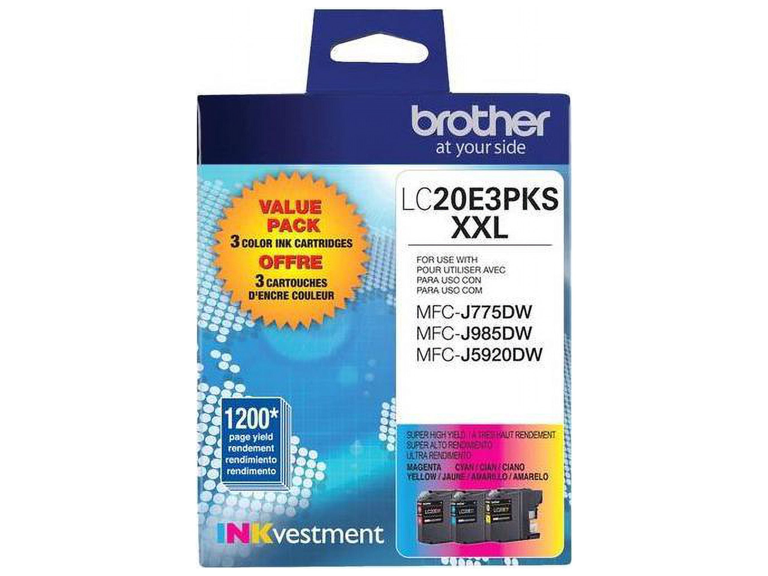 Brother Genuine LC20E3PKS Super HighYield Printer Ink Cartridges