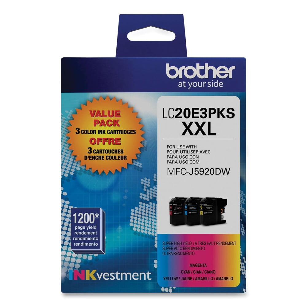Brother Genuine LC20E3PKS Super High-Yield Printer Ink Cartridges