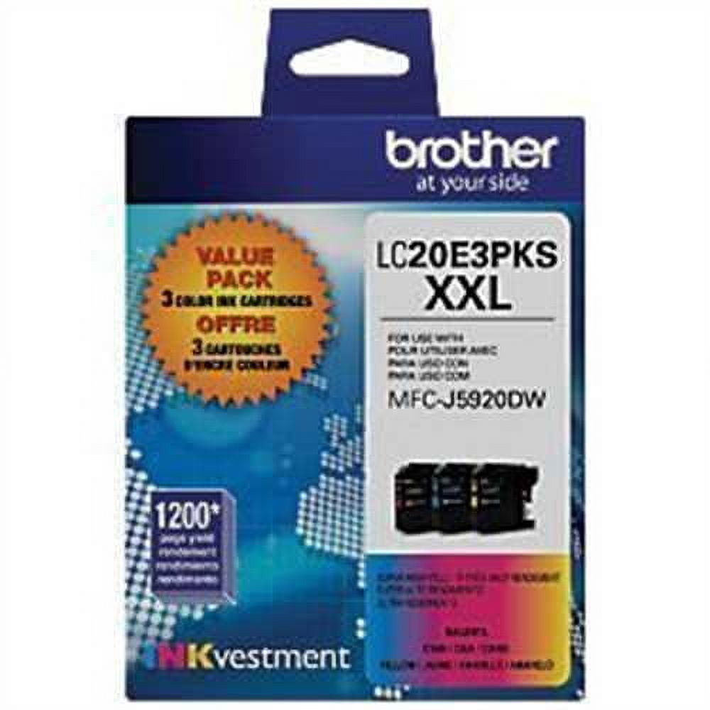 Brother Genuine LC20E3PKS Super HighYield Printer Ink Cartridges