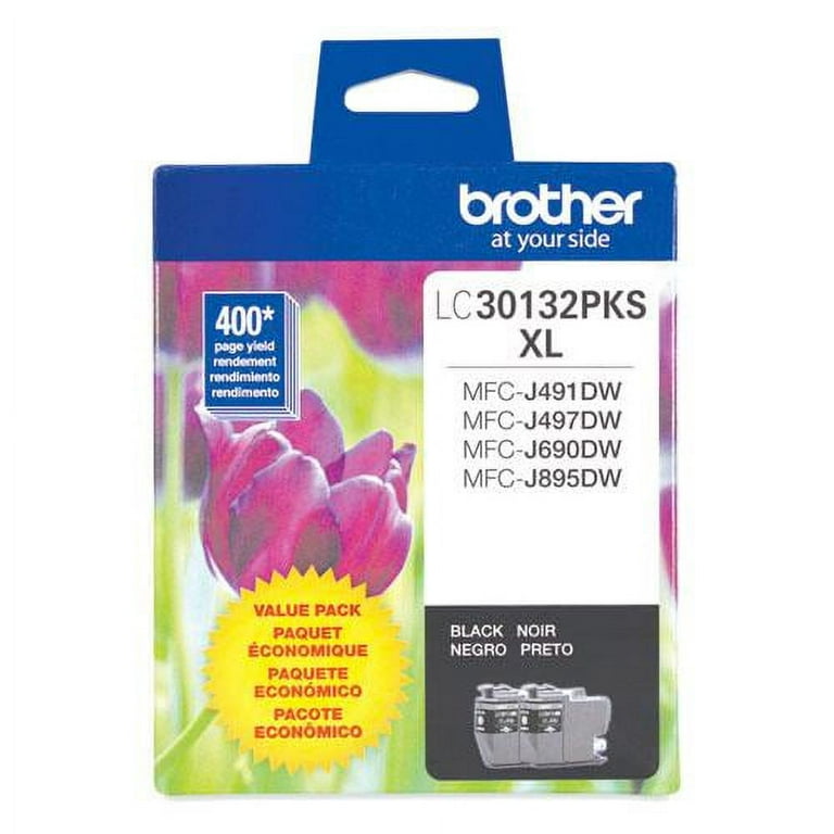 Brother Genuine LC30132PKS 2-Pack High-yield Black Ink Cartridges