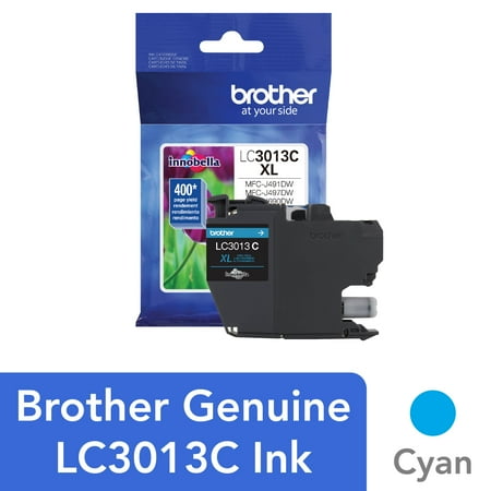 Brother Genuine LC3013C High-yield Cyan Printer Ink Cartridge