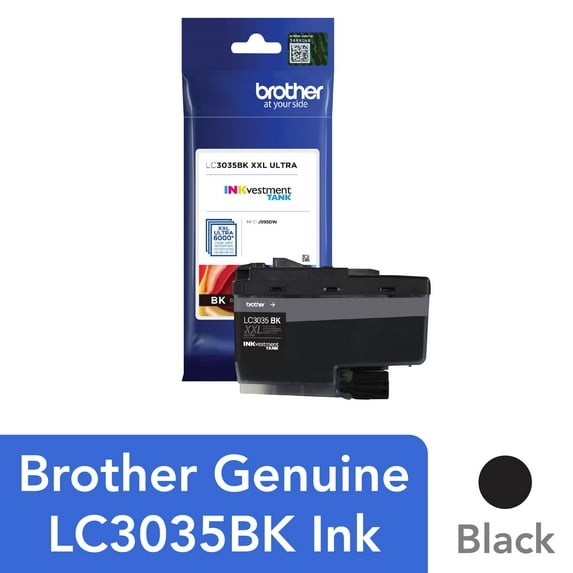 Brother Genuine LC3035BK, Single Pack Ultra High-yield Black INKvestment Tank Ink Cartridge, Page Yield Up To 6,000 Pages, LC3035
