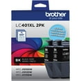 thumbnail image 1 of Brother Genuine LC401XL 2PK High Yield 2-Pack Black Printer Ink Cartridges, 1 of 7