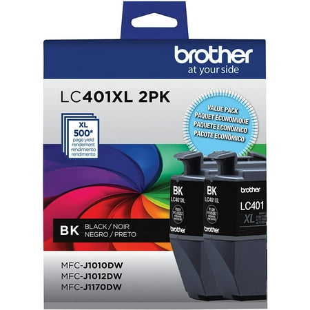 Brother - Genuine LC401XL2PK High Yield 2-Pack Ink Cartridges - Black