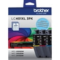 thumbnail image 1 of Brother Genuine LC401XL High-Yield Color Printer Ink Cartridges Cyan, Magenta and Yellow, 3-Pack, 1 of 9