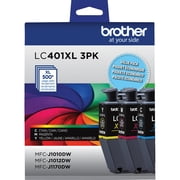 Brother Genuine LC401XL High-Yield Color Printer Ink Cartridges Cyan, Magenta and Yellow, 3-Pack