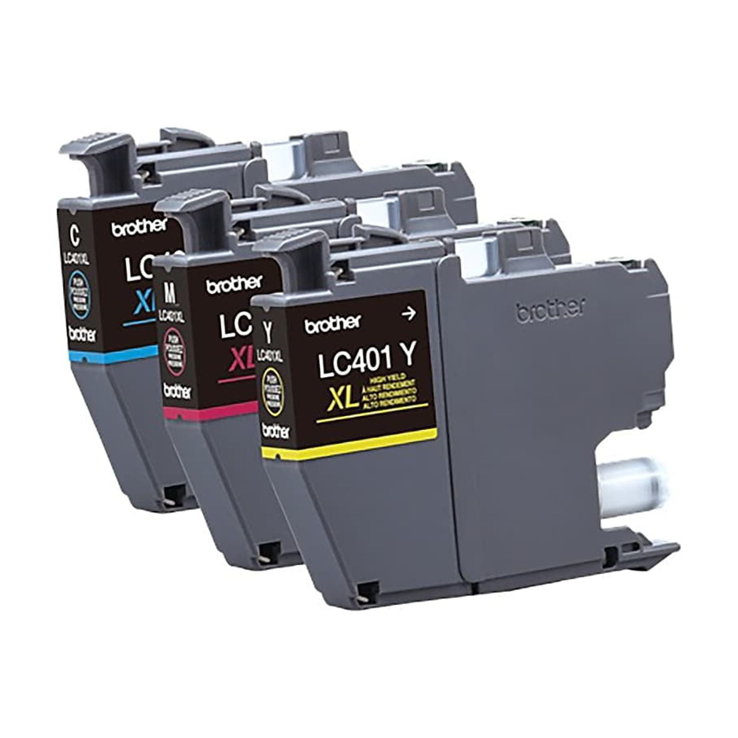 Brother Genuine LC401XL High-Yield Color Printer Ink Cartridges Cyan, Magenta and Yellow, 3-Pack