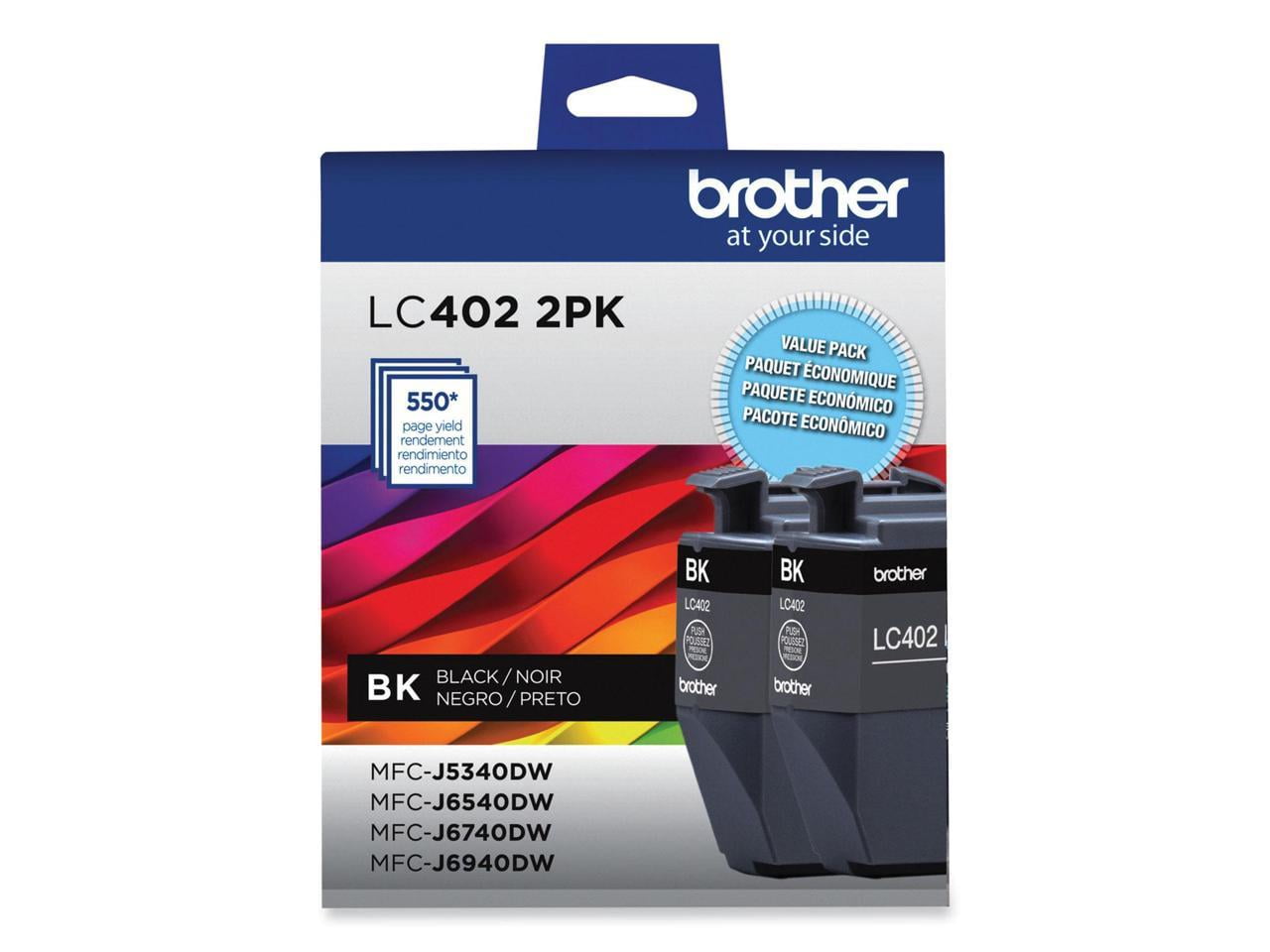 Brother Genuine LC402 2PK 2Pack of Standard Yield Black Printer Ink