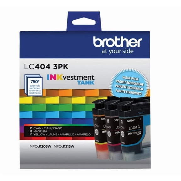 Brother Genuine LC404 Cyan, Magenta & Yellow Ink Cartridge Set (No Manufacturer Warranty)