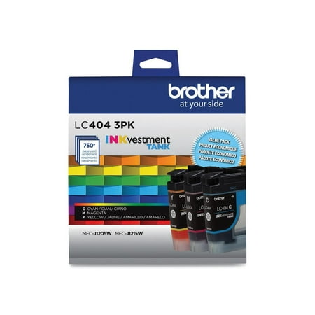 Brother - LC404 3PK 3-Pack INKvestment Tank Ink Cartridges - Cyan/Magenta/Yellow